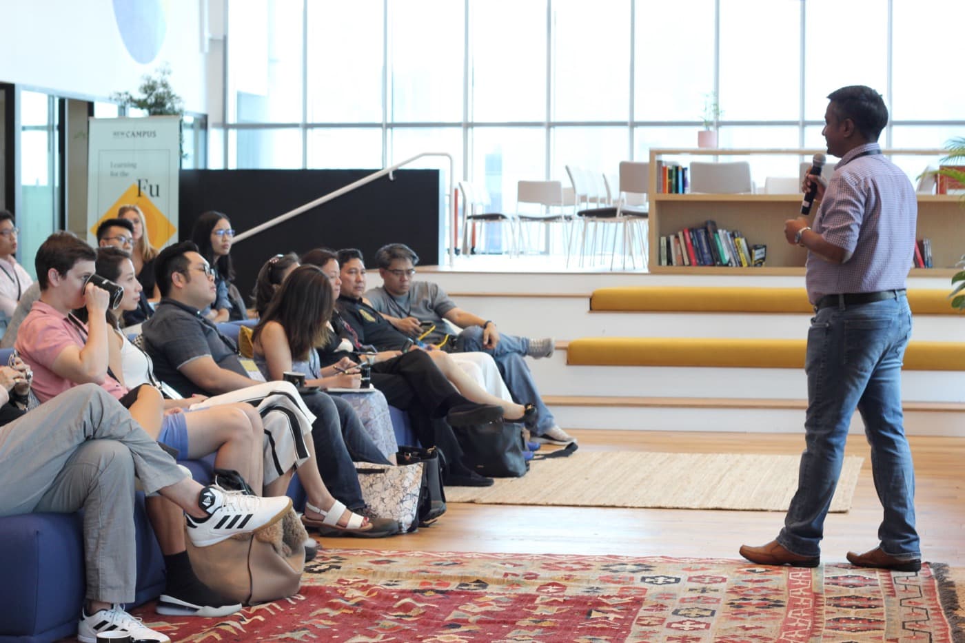 Chandra Kumar delivering AI keynote at FastFwd Festival 2019