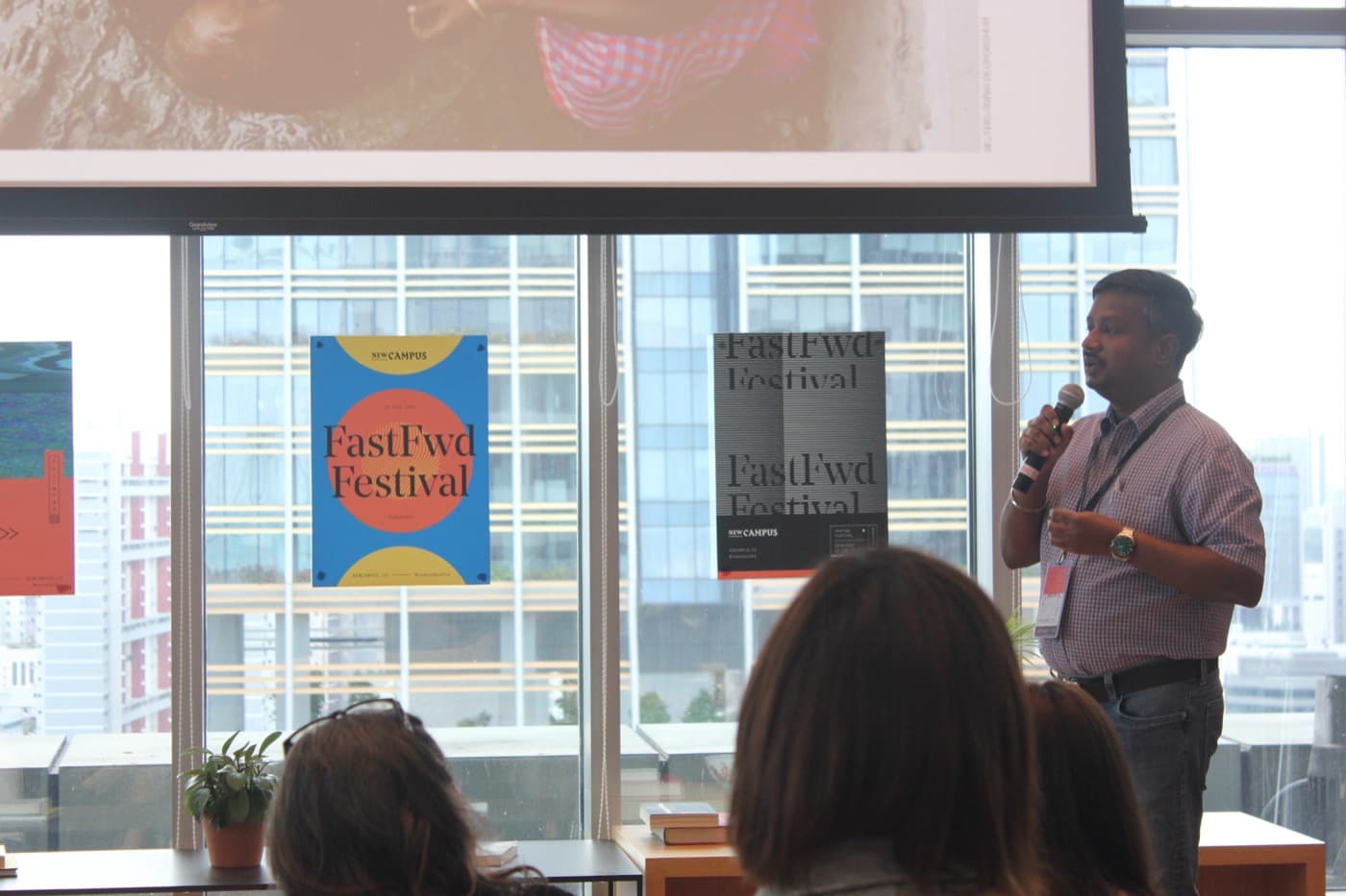 Chandra Kumar on stage at FastFwd Festival, Singapore 2019
