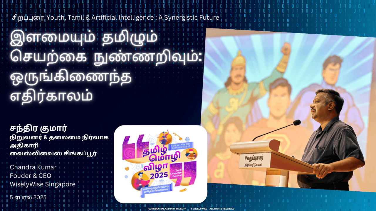 Keynote slide — Youth, Tamil & Artificial Intelligence: A Synergistic Future, Tamil Mozhi Vizha 2025